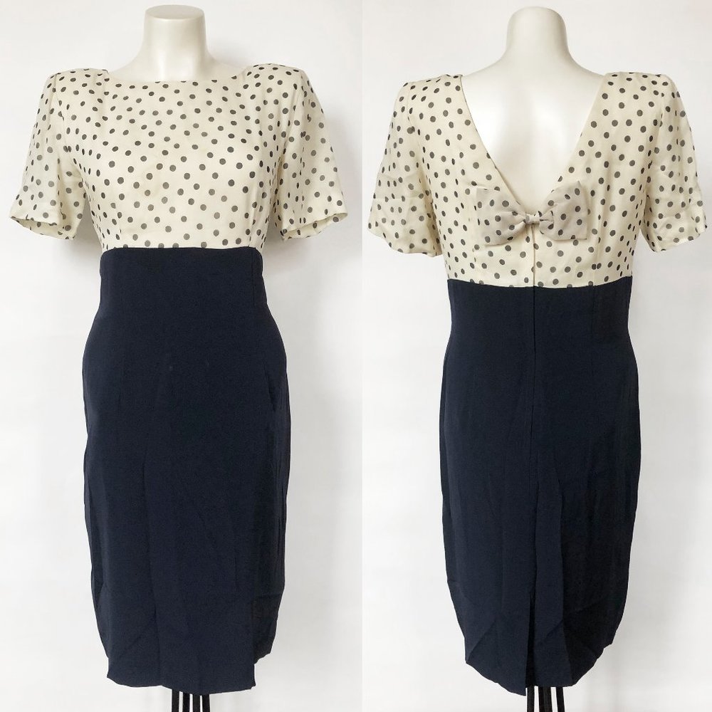 Vintage Steven Stolman Silk 1980's Polka Dot Dress